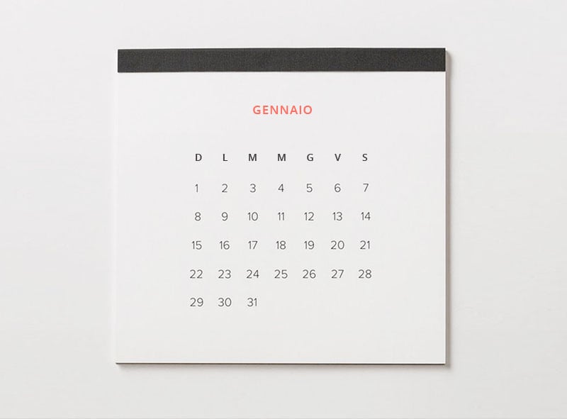 Calendario Aree di cura