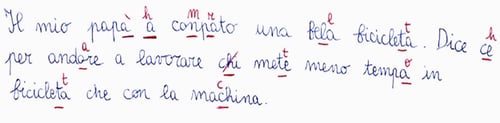 Esempio di disortografia
