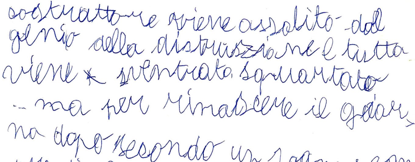 esempio di disgrafia